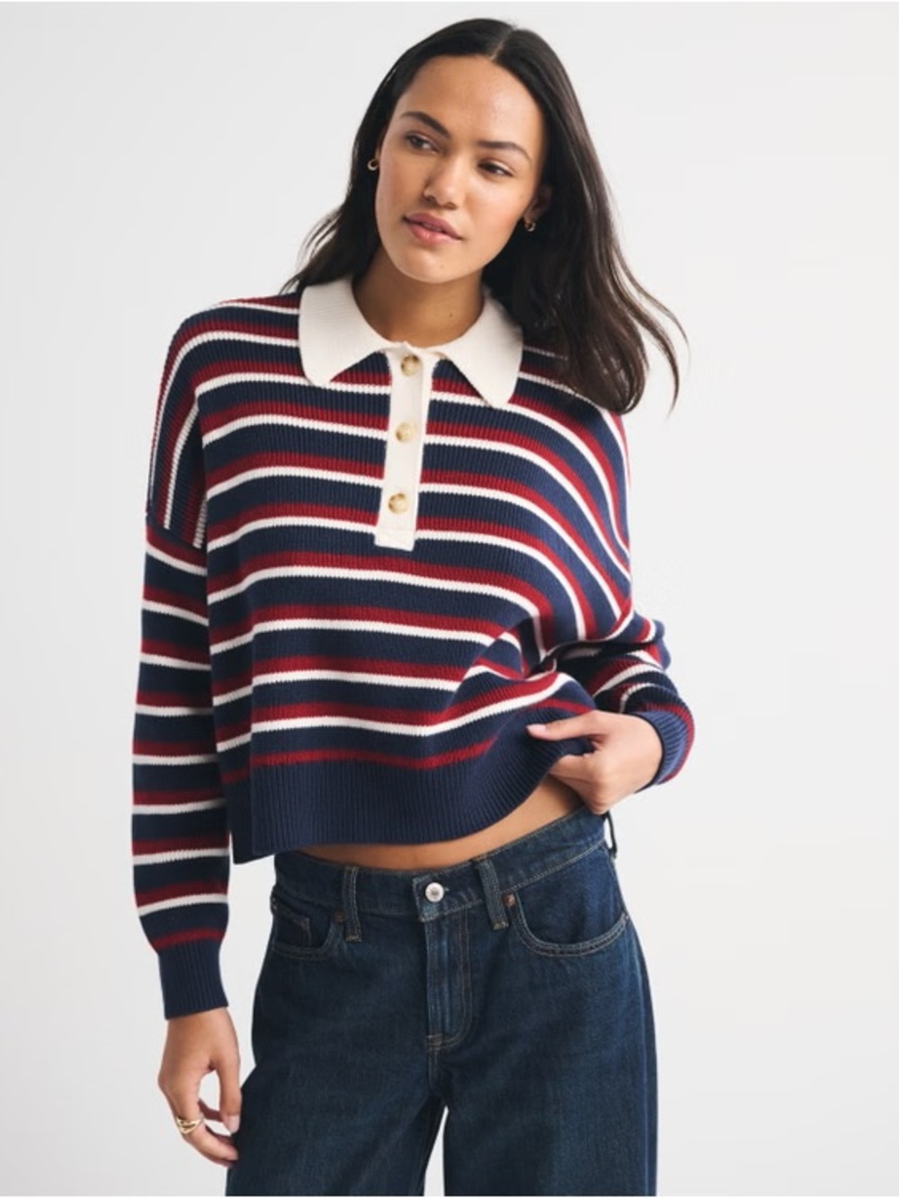 Abercrombie & Fitch Women's Rugby Polo Sweater 